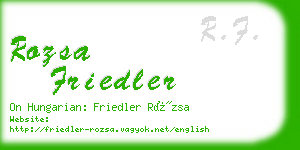 rozsa friedler business card